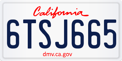 CA license plate 6TSJ665