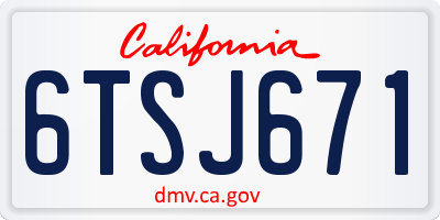 CA license plate 6TSJ671