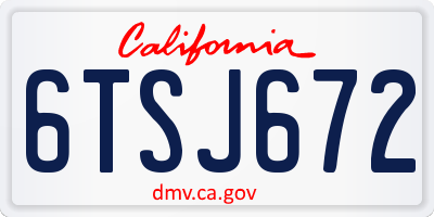 CA license plate 6TSJ672