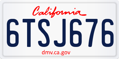 CA license plate 6TSJ676