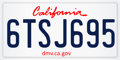 CA license plate 6TSJ695