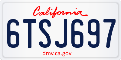 CA license plate 6TSJ697