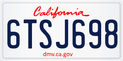 CA license plate 6TSJ698