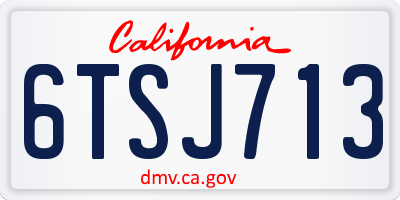CA license plate 6TSJ713