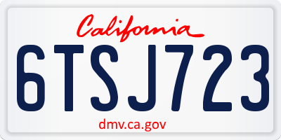 CA license plate 6TSJ723