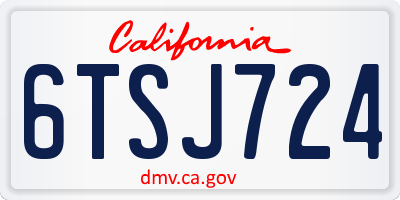 CA license plate 6TSJ724