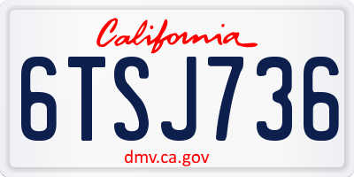 CA license plate 6TSJ736