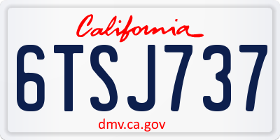 CA license plate 6TSJ737
