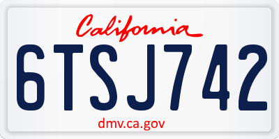 CA license plate 6TSJ742