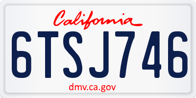 CA license plate 6TSJ746