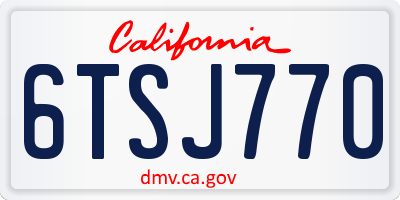CA license plate 6TSJ770