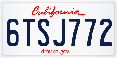 CA license plate 6TSJ772