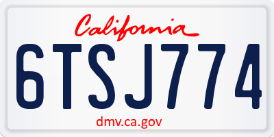CA license plate 6TSJ774