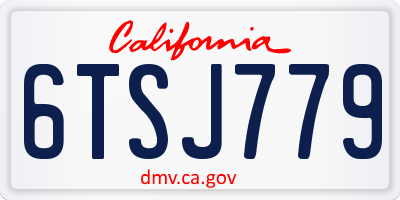 CA license plate 6TSJ779
