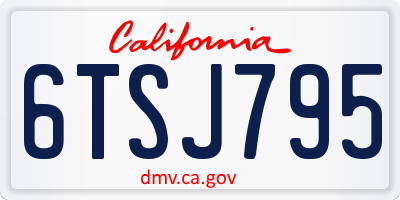 CA license plate 6TSJ795