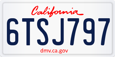 CA license plate 6TSJ797