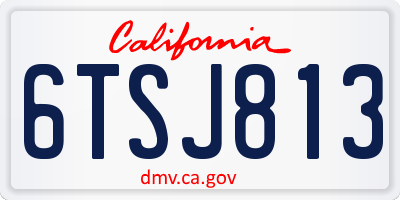 CA license plate 6TSJ813