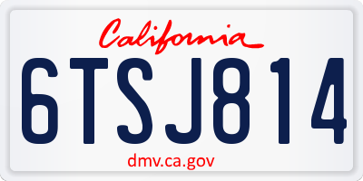 CA license plate 6TSJ814