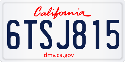 CA license plate 6TSJ815