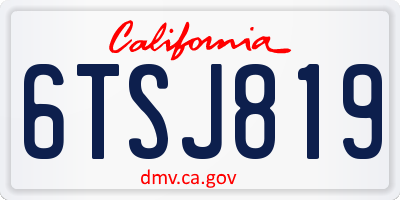 CA license plate 6TSJ819