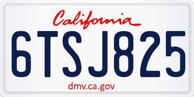 CA license plate 6TSJ825