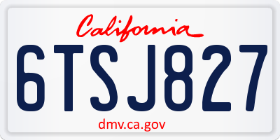CA license plate 6TSJ827