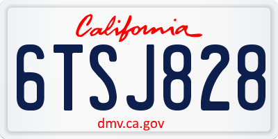 CA license plate 6TSJ828