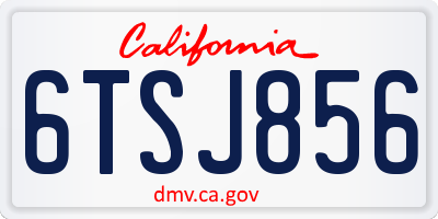 CA license plate 6TSJ856