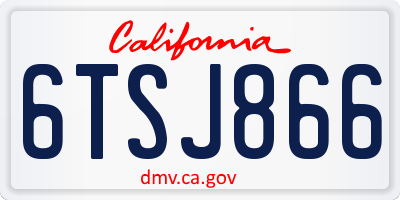 CA license plate 6TSJ866
