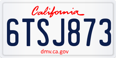 CA license plate 6TSJ873