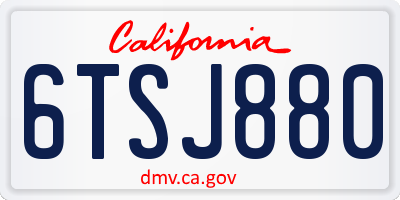 CA license plate 6TSJ880
