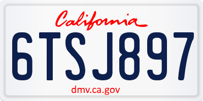 CA license plate 6TSJ897