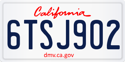 CA license plate 6TSJ902