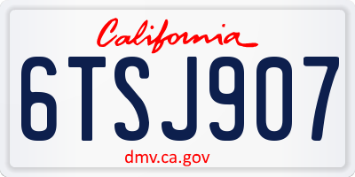 CA license plate 6TSJ907