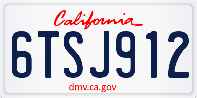 CA license plate 6TSJ912