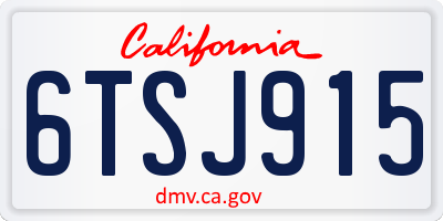 CA license plate 6TSJ915