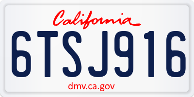 CA license plate 6TSJ916