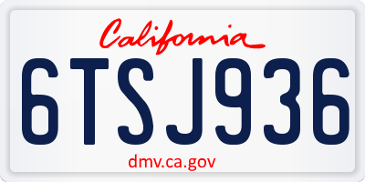 CA license plate 6TSJ936