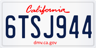 CA license plate 6TSJ944