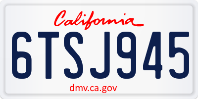 CA license plate 6TSJ945
