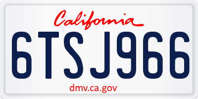 CA license plate 6TSJ966