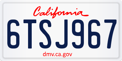CA license plate 6TSJ967