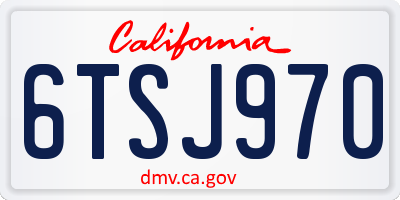 CA license plate 6TSJ970