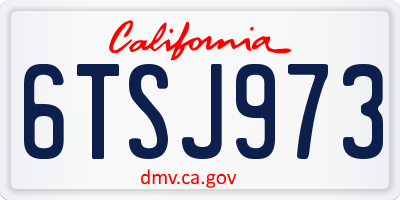 CA license plate 6TSJ973