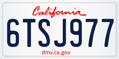 CA license plate 6TSJ977
