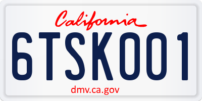 CA license plate 6TSK001