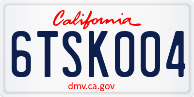 CA license plate 6TSK004