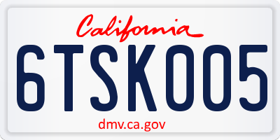 CA license plate 6TSK005