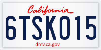 CA license plate 6TSK015