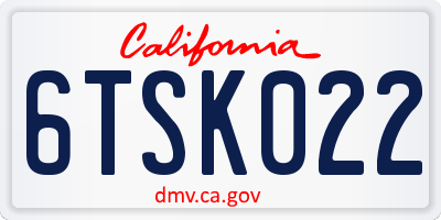 CA license plate 6TSK022